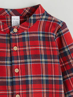 Uzun Kollu Ekose Desenli Erkek Bebek G?mlek