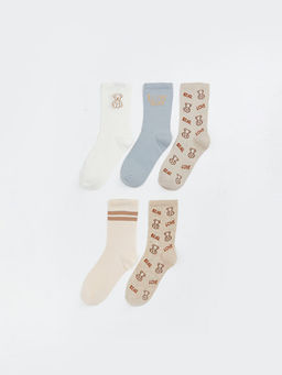 Ay? Bask?l? Kad?n Soket ?orap 5li