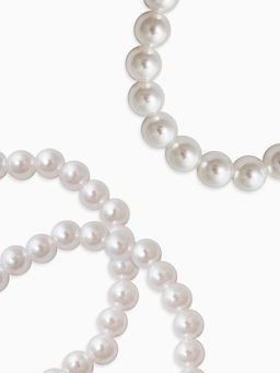 Браслет "Бусины жемчуга" (набор 7 шт), №6,8,10,14, цвет белый