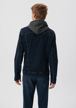 Brandon 90lar Koyu Murekkep Mavi Jean Ceket  фото 3