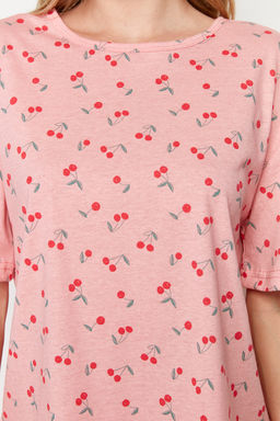 Trendyolmilla Cok Renkli Pamuklu Kiraz Desenli Sortlu Orme Pijama Tak?m? THMSS24PT00283  фото 4