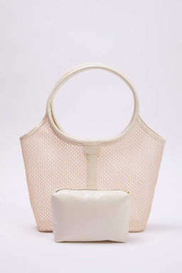 Nude File Detayl? Yavrulu Kad?n Maxi/Buyuk Tote Omuz Cantas? TAKSS25OC00075 - Trendyolmilla фото 2