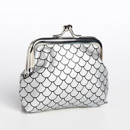 Кошелёк на фермуаре, цвет серебро