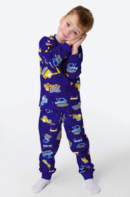 Хлопковая пижама для мальчика из футера с начесом Happy Fox  фото 6