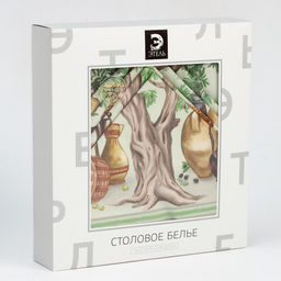 Набор кухонный Этель Olivia, скатерть 110?1453 см, салфетки 40?40 см-4 шт., 100% хлопок