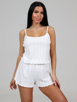 732 ПИЖАМА ЖЕНСКАЯ (топ) (Белый)