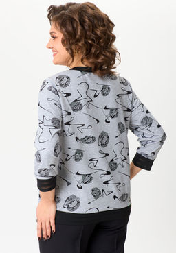 Джемпер БелЭльСтиль 870 серый дизайн