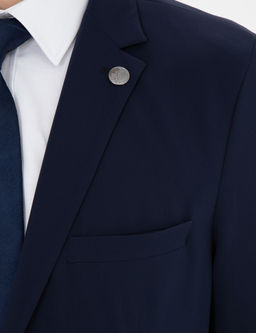 Lacivert Esnek Fit Blazer Ceket