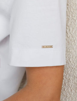 Свободная футболка с принтом из премиального хлопка с эастаном - Vilatte фото 4