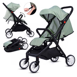 Коляска для кукол прогулочная, складная, с корзиной, цвет хакки, в пакете