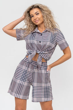 Костюм женский Натали из хлопка в клетку  фото 38