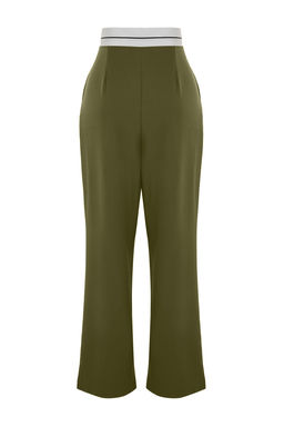 TRENDYOLMILLA Siyah Wide Leg/Genis Paca Yuksek Bel Kemer Detayl? Dokuma Kumas Pantolon TWOSS23PL00150  фото 8