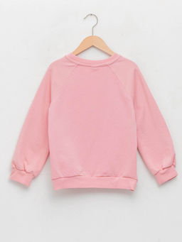 Bisiklet Yaka Bask?l? ?ift Y?nl? Payetli Uzun Kollu K?z ?ocuk Sweatshirt - Waikiki фото 3