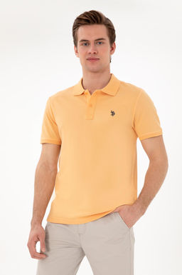 Erkek Slim Fit Polo Yaka Turuncu Basic Ti__rt Sepette S_rpriz _ndirim