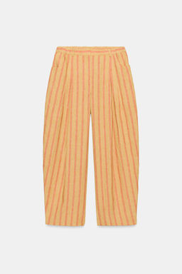 PANTAL?N RAYAS CON LINO ZW COLLECTION / Naranja - Zara фото 5