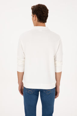 Erkek Beyaz Sweatshirt