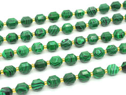 Бусины из малахита искусственного граненые 8*10мм, 19см, 17 бусин Радуга камня
