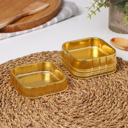 Цена за 3 шт. Контейнеры одноразовые Не ЗАБЫЛИ!, основание, набор 10 шт., ПВХ, 9.5×2 см, золотые