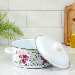 Кастрюля эмалированная «Мозаика», 3 л, d=20 см, индукция, белая