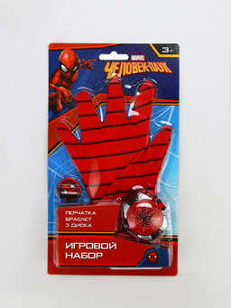 Игровой набор с перчаткой супергероя Человек-паук, стреляет дисками, 1 устройство запуска