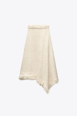 ASYMMETRIC FRINGED KNIT SKIRT - Zara фото 5