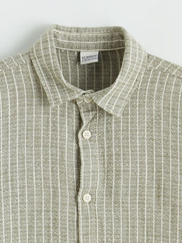 Erkek ?ocuk ?izgili Poplin G?mlek