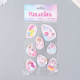 Наклейка картон 2 слоя Единорожки и сладости 17х12 см - Simaland фото 4