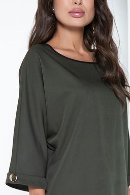 Блуза Тринити с пояском (хаки) Б2574 - Lt collection фото 5