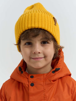Шапка тыква из смесовой шерсти однослойная Горчица