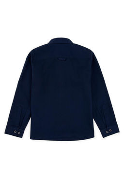 Темно-синяя базовая рубашка с длинным рукавом для мальчика - U.s. polo assn фото 2