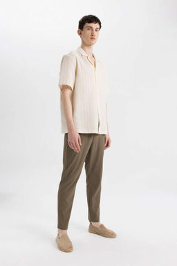 Прямые мятые брюки расслабленного кроя - Defacto фото 2