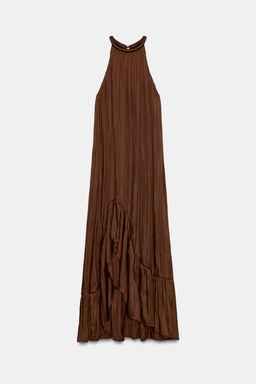 VESTIDO MIDI ASIM?TRICO SATINADO / Marr?n - Zara фото 6