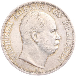 Монета 1 союзный талер 1867 года A Пруссия