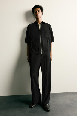 PANTAL?N RELAXED FIT RELIEVE / Negro - Zara фото 6