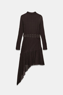 ASYMMETRIC MINI DRESS WITH BELT - Zara фото 7