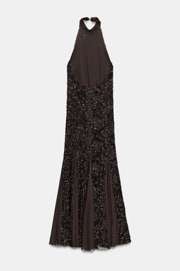 SEQUINNED HALTER DRESS - Zara фото 8