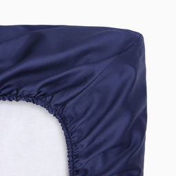 Простыня на резинке Этель 160*200*25 см, цв. синий,100% хлопок, мако-сатин, 114г/м2  фото 3