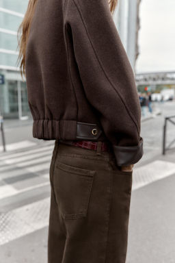 SOFT JACKET WITH LEATHER EFFECT TRIMS - Zara фото 7