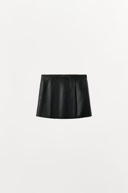 100% LEATHER MINI SKIRT - Zara фото 14