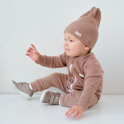 Комбинезон на молнии Крошка, Я BASIC LINE, рост 68-74 см, коричневый - Крошка я фото 3