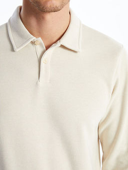 Polo Yaka Uzun Kollu Erkek Sweatshirt