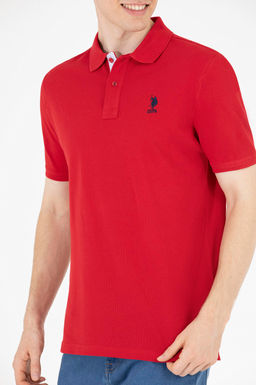 Мужская классическая красная футболка с воротником поло Basic - U.s. polo assn фото 20