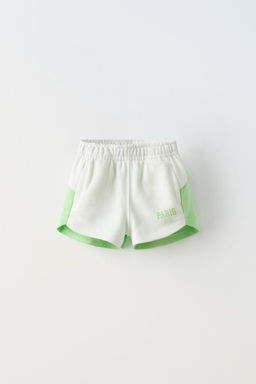 COLOUR BLOCK BERMUDA SHORTS WITH SLOGAN - Zara фото 5