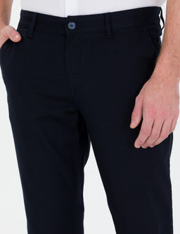 Lacivert Slim Fit Kanvas Pantolon