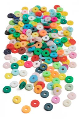 Бусины плоские 6 мм на леске 40 см (5 шт) SF-7285, ярко-розовый - No name фото 2