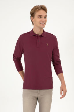 Erkek Bordo Basic Sweatshirt Sepette S_rpriz _ndirim