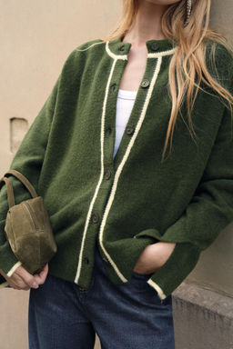 CARDIGAN WITH CONTRAST TRIMS - Zara фото 3