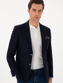 Пиджак Cacharel Slim Fit темно-синий шерстяной