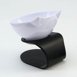 Миска белая на чёрной подставке 13 х 13 х 13,5 см - Пижон фото 3