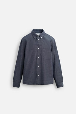 TEXTURED CHAMBRAY SHIRT - Zara фото 7